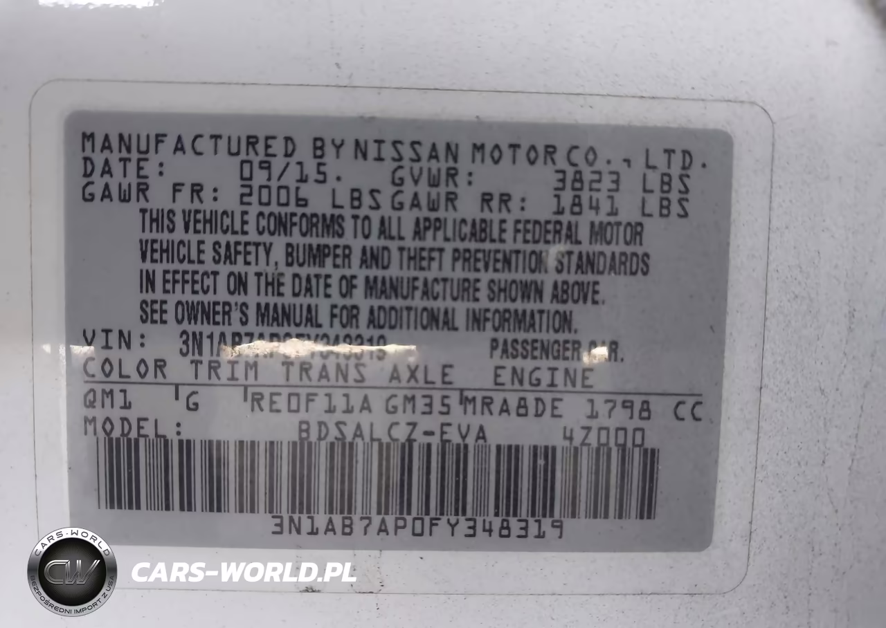 2015 Nissan Sentra S VIN:3N1AB7AP0FY348319 - 9