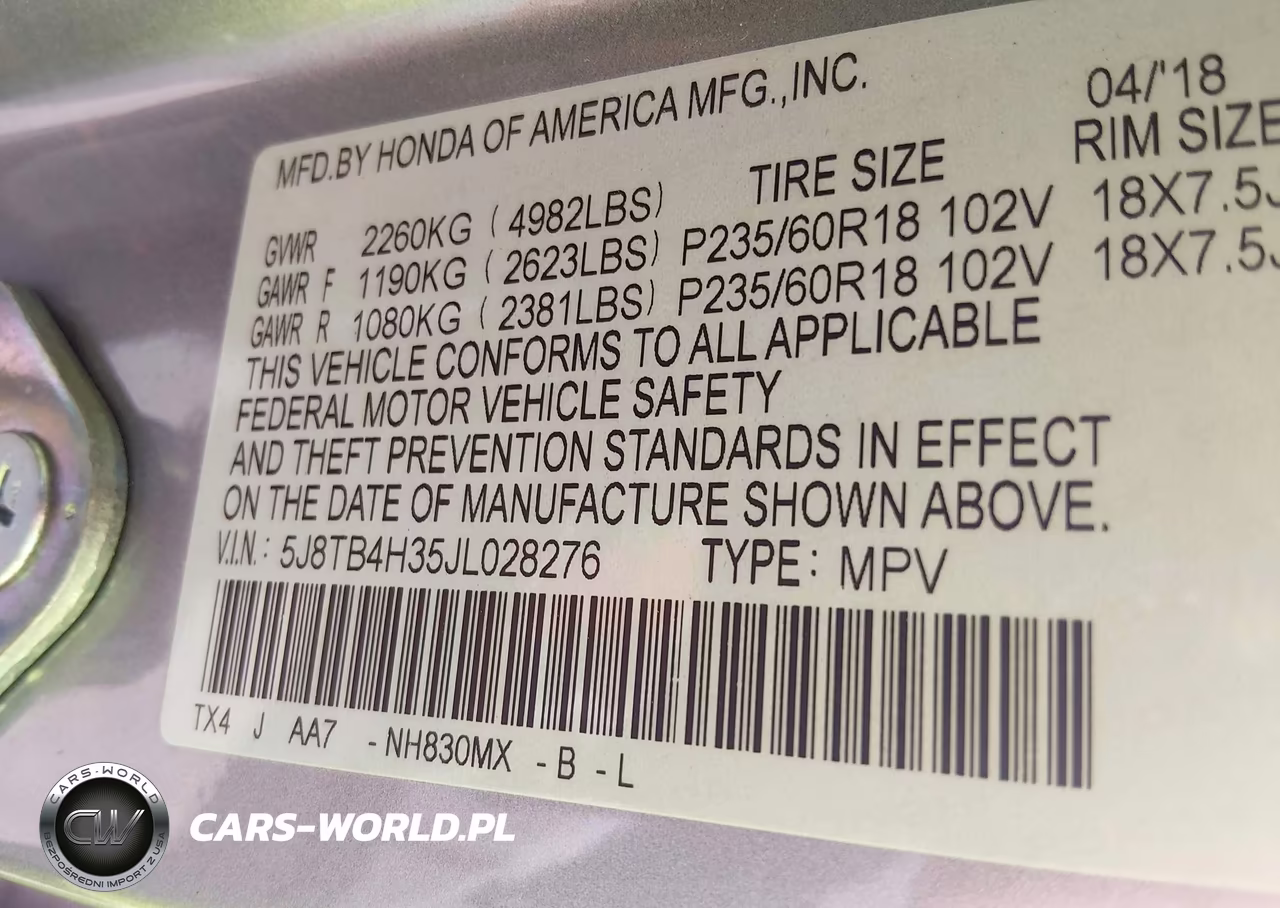 2018 Acura Rdx Acurawatch Plus Package VIN:5J8TB4H35JL028276 - 9
