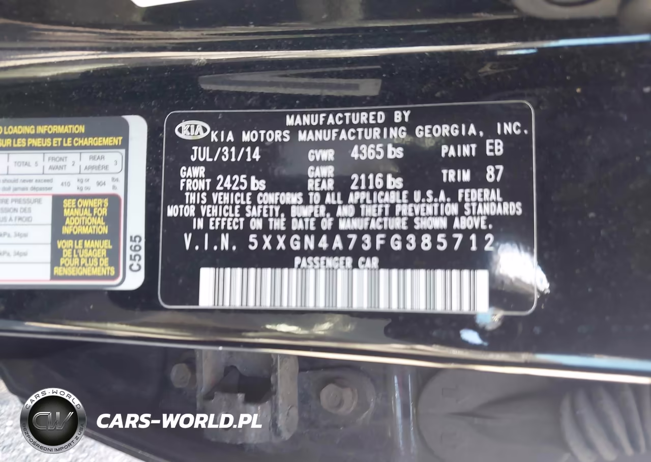 2015 Kia Optima Ex VIN:5XXGN4A73FG385712 - 9