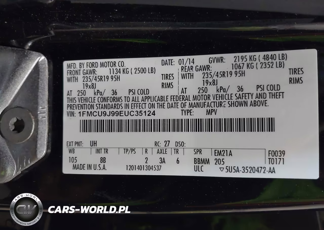 2014 Ford Escape Titanium VIN:1FMCU9J99EUC35124 - 9
