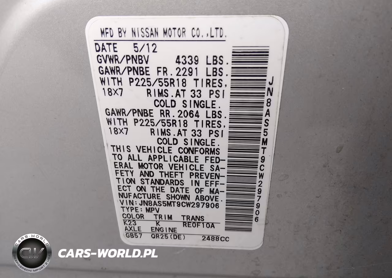 2012 Nissan Rogue Sv W-Sl Pkg VIN:JN8AS5MT9CW297906 - 9