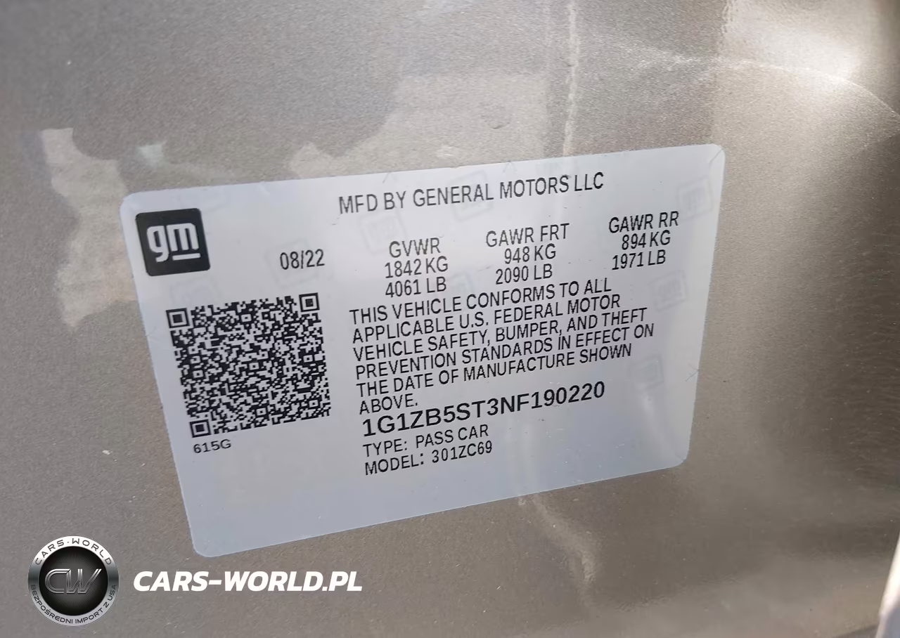 2022 Chevrolet Malibu Fwd Ls VIN:1G1ZB5ST3NF190220 - 9