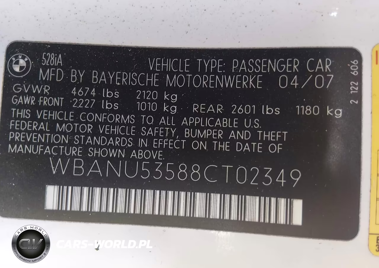 2008 BMW 528I VIN:WBANU53588CT02349 - 9