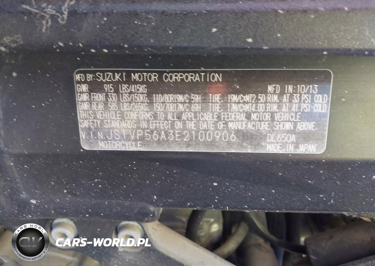 2014 Suzuki Dl650 A VIN:JS1VP56A3E2100906 - 10