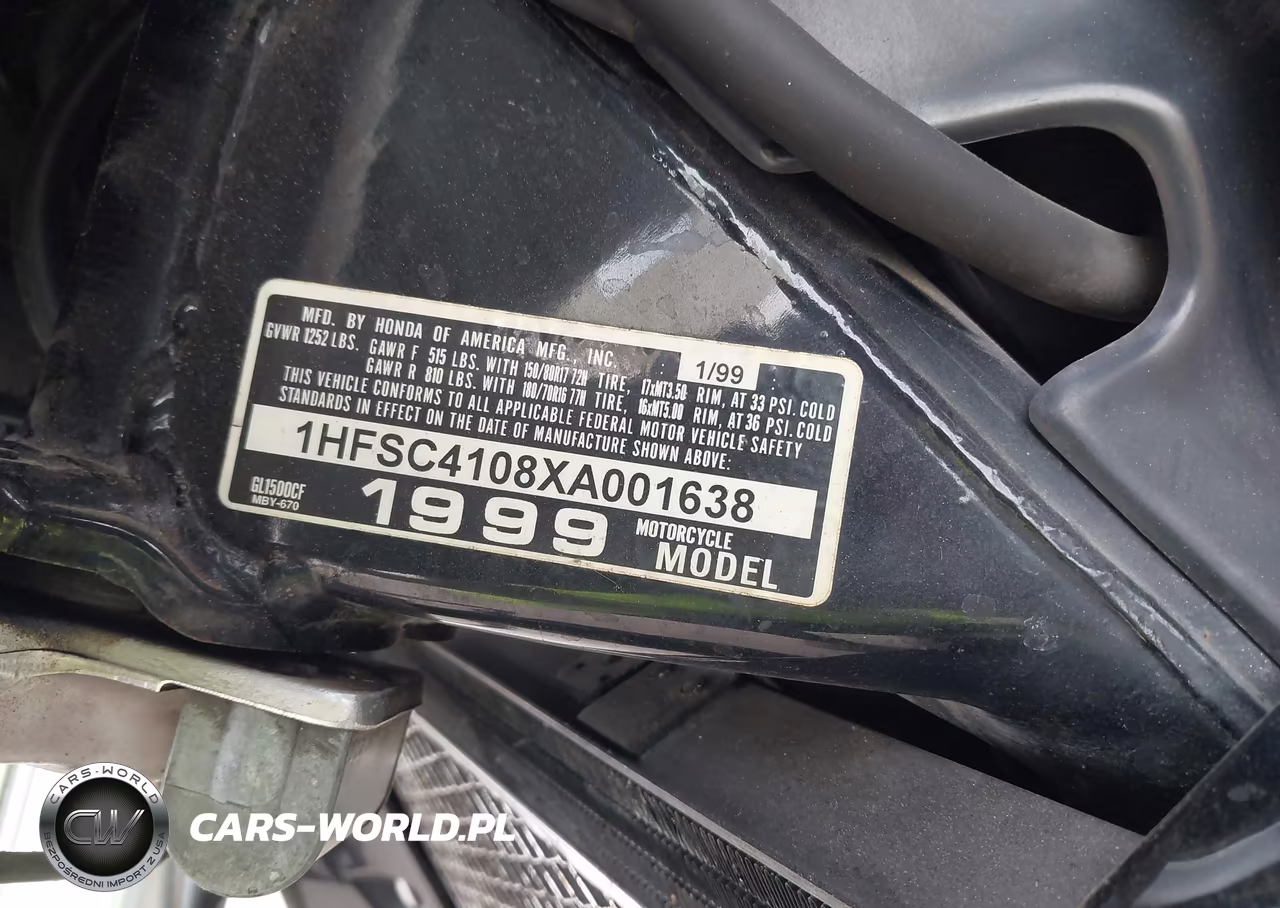1999 Honda Gl1500 Cf VIN:1HFSC4108XA001638 - 10