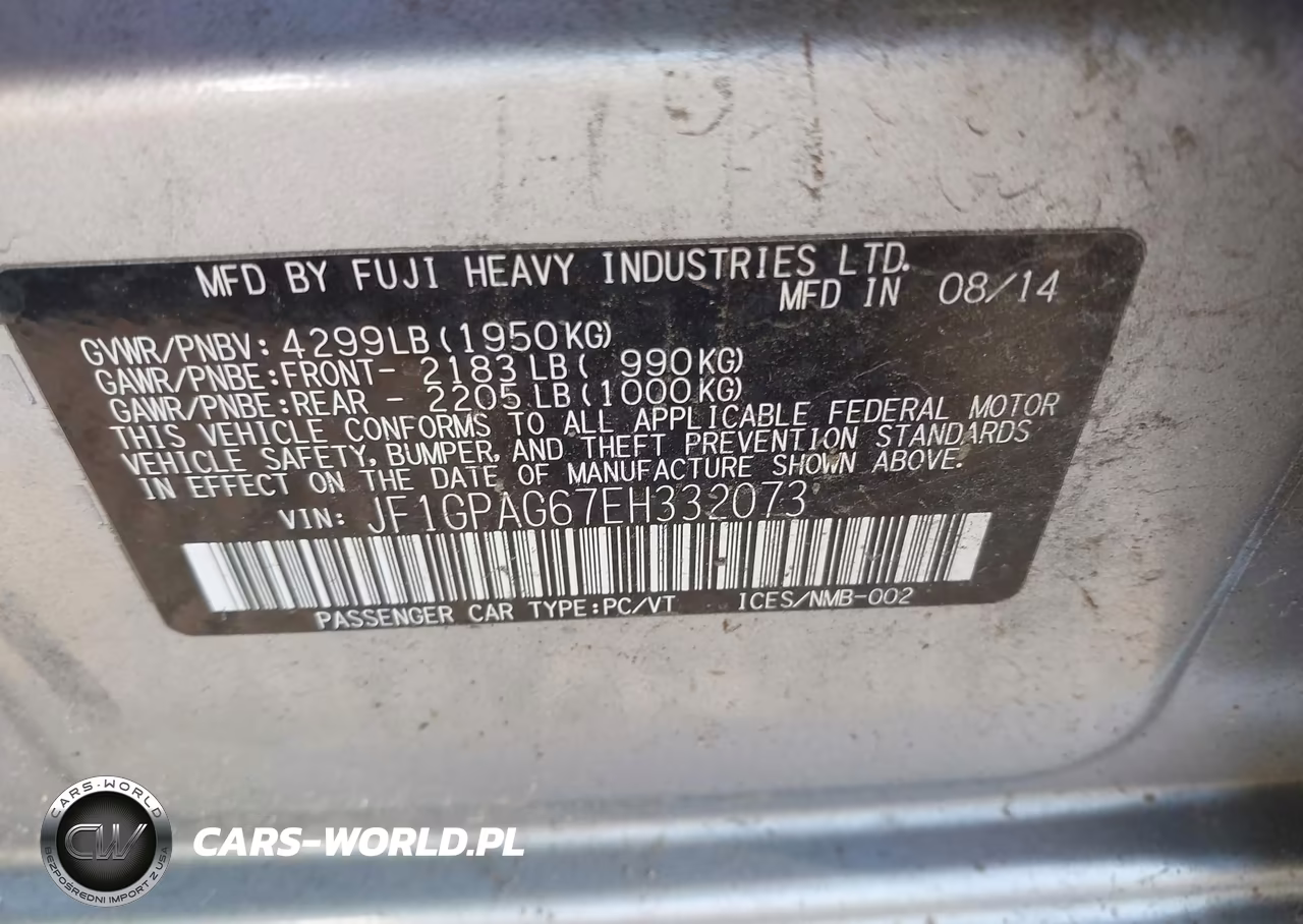 2014 Subaru Impreza 2.0I Limited VIN:JF1GPAG67EH332073 - 9