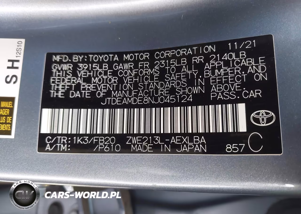 2022 Toyota Corolla Hybrid Le VIN:JTDEAMDE8NJ045124 - 9