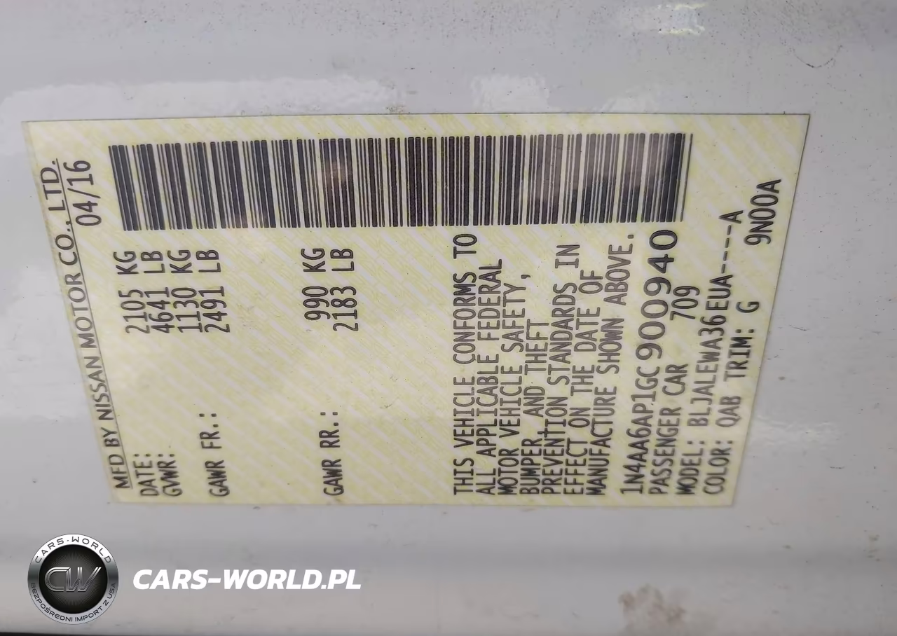 2016 Nissan Maxima 3.5 Sl VIN:1N4AA6AP1GC900940 - 9
