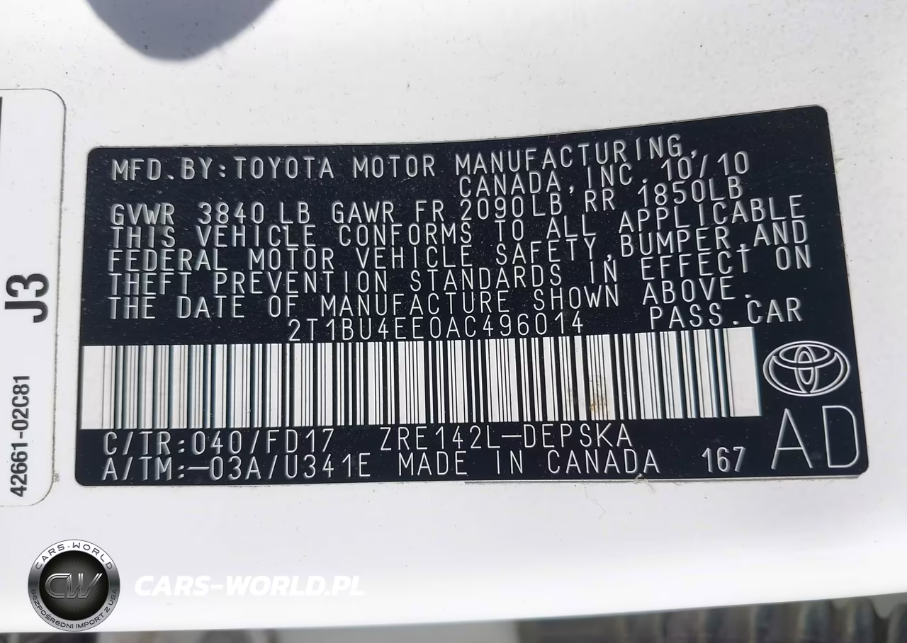 2010 Toyota Corolla S VIN:2T1BU4EE0AC496014 - 9