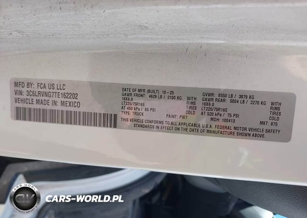 2026 Ram Promaster 1500 Tradesman Low Roof 118 Wb W-Pass Seat VIN:3C6LRVNG7TE162202 - 9