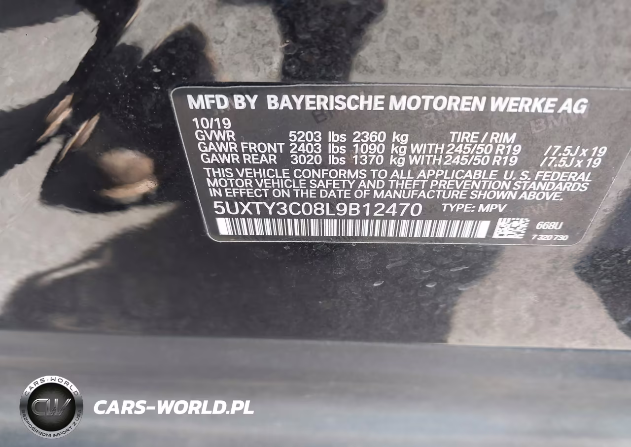 2020 BMW X3 Sdrive30I VIN:5UXTY3C08L9B12470 - 9