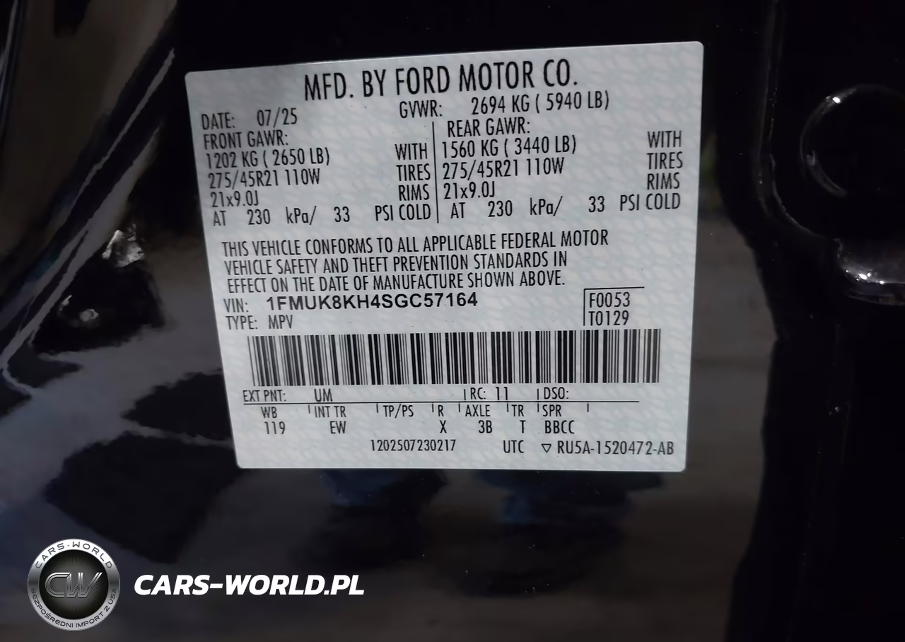 2025 Ford Explorer St-Line VIN:1FMUK8KH4SGC57164 - 9