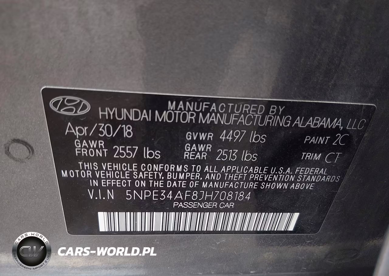 2018 Hyundai Sonata Sport+ VIN:5NPE34AF8JH708184 - 9