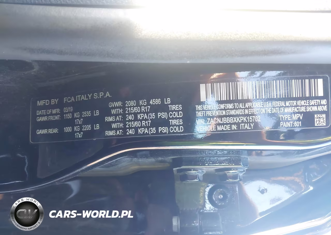 2019 Jeep Renegade Latitude 4X4 VIN:ZACNJBBBXKPK15702 - 9