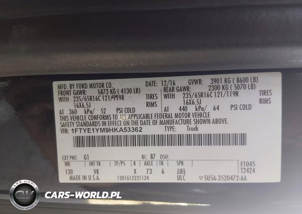 2017 Ford Transit-150 VIN:1FTYE1YM9HKA53362 - 9