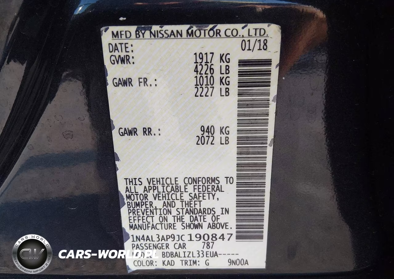 2018 Nissan Altima 2.5 Sv VIN:1N4AL3AP9JC190847 - 9