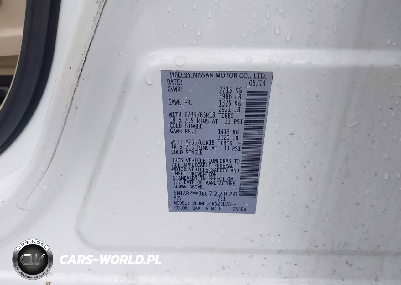 2014 Nissan Pathfinder Sl VIN:5N1AR2MM3EC722826 - 9