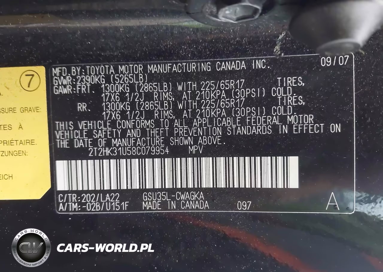 2008 Lexus Rx 350 VIN:2T2HK31U58C079954 - 9