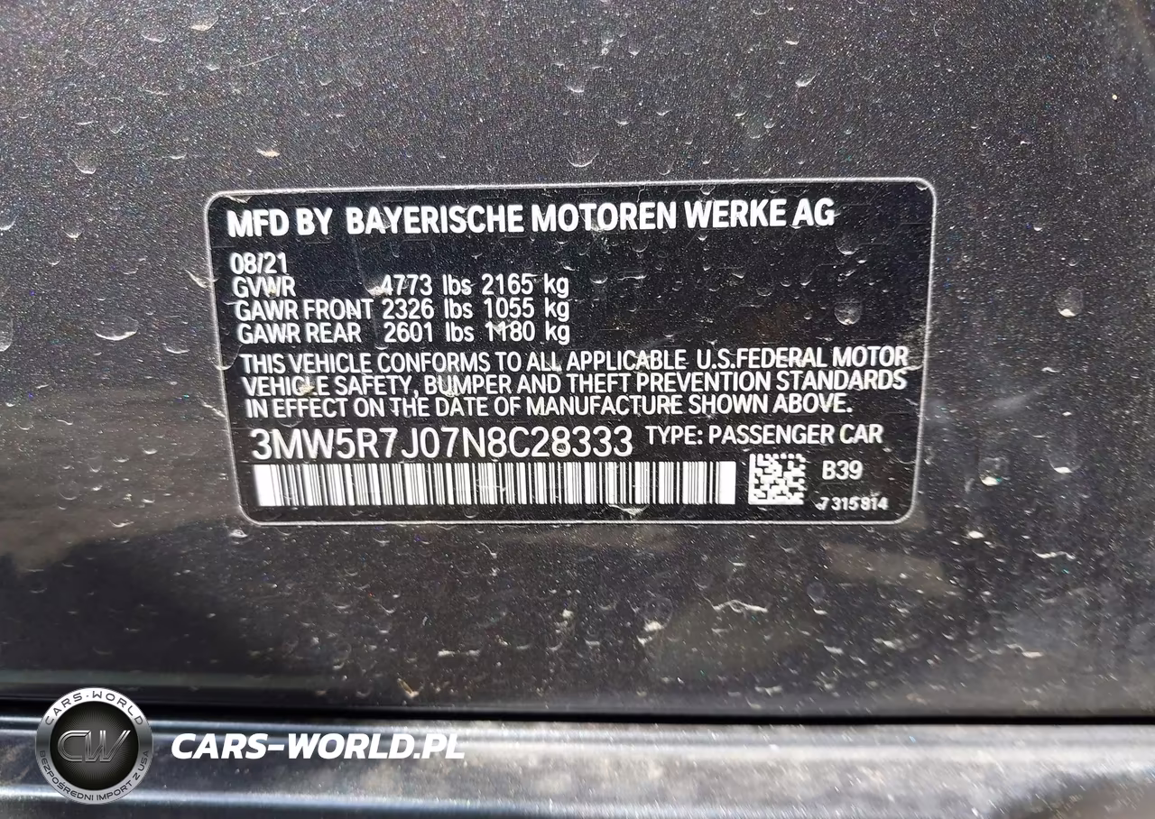 2022 BMW 330I xDrive VIN:3MW5R7J07N8C28333 - 9