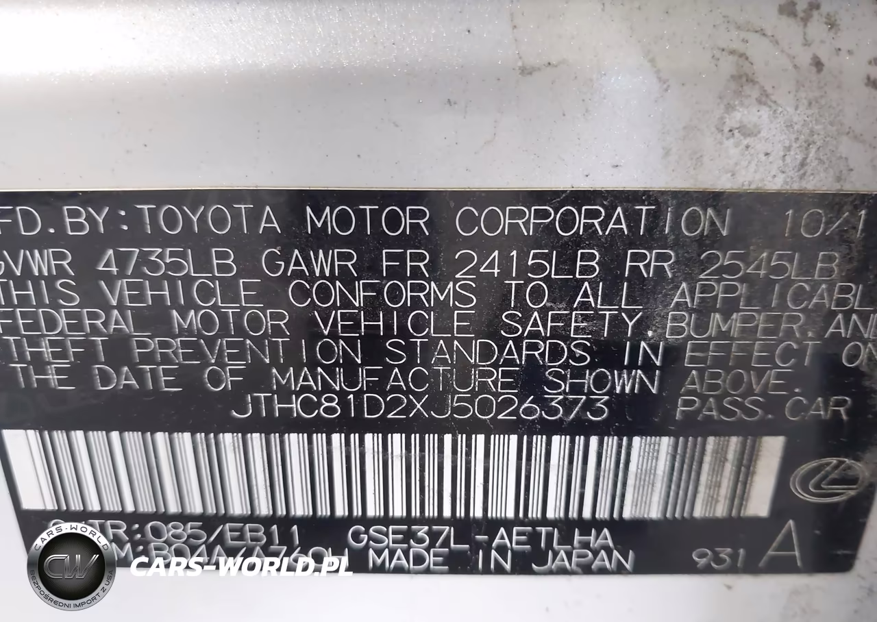 2018 Lexus Is 300 VIN:JTHC81D2XJ5026373 - 9