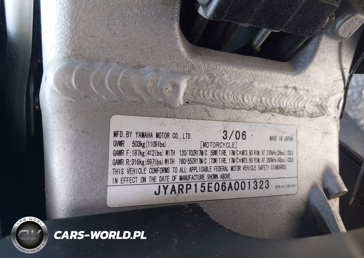 2006 Yamaha Fjr1300 VIN:JYARP15E06A001323 - 10