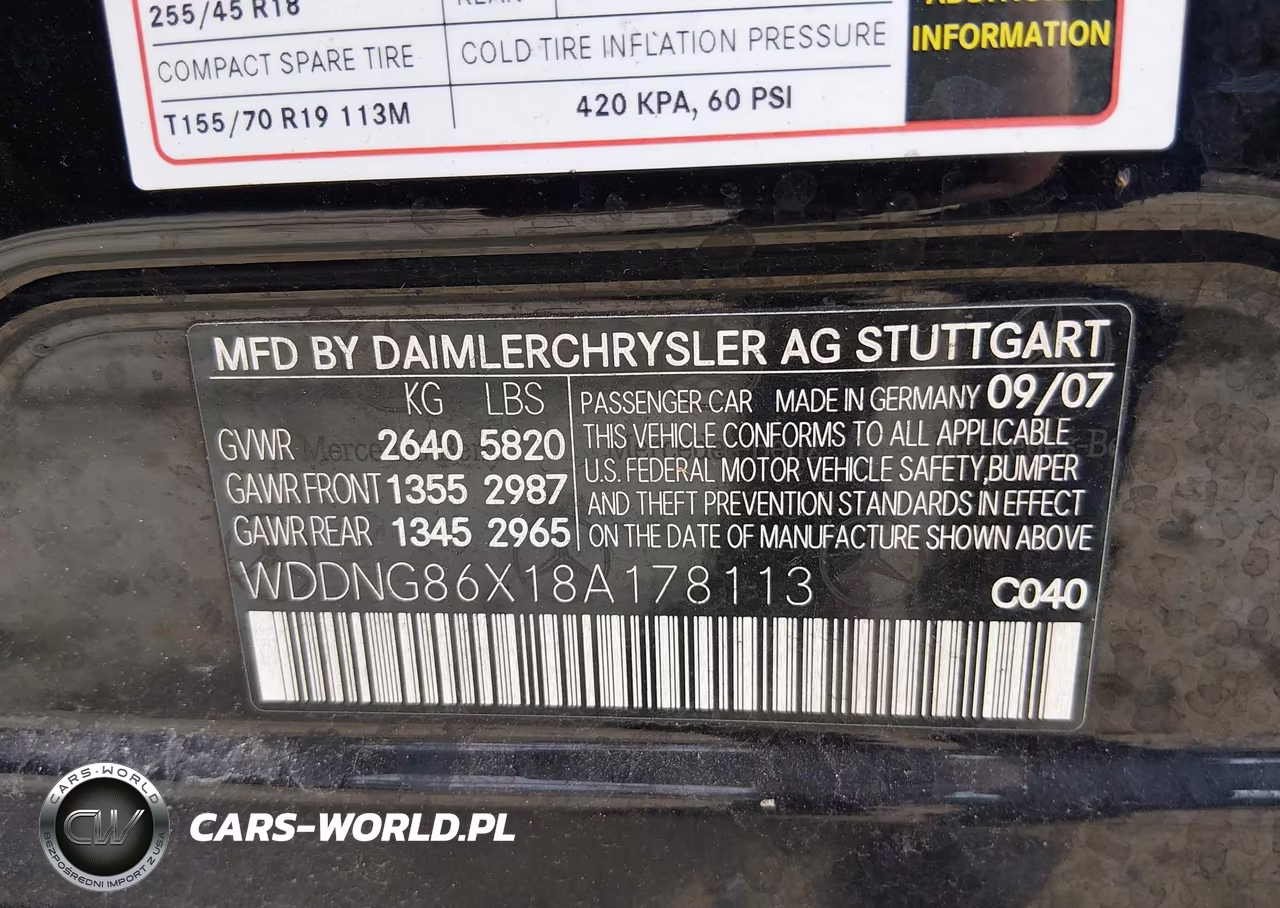 2008 Mercedes-Benz S 550 4Matic VIN:WDDNG86X18A178113 - 9