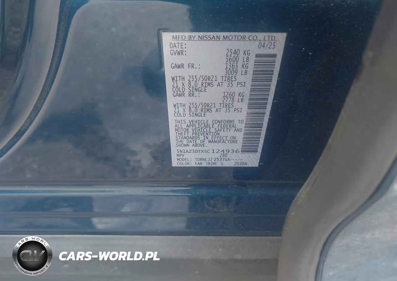 2025 Nissan Murano Platinum VIN:5N1AZ3DTXSC124936 - 9