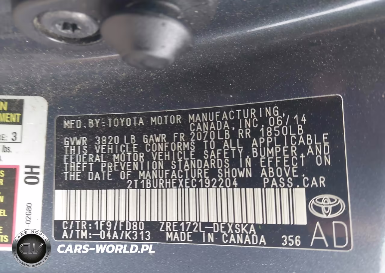 2014 Toyota Corolla S Plus VIN:2T1BURHEXEC192204 - 9