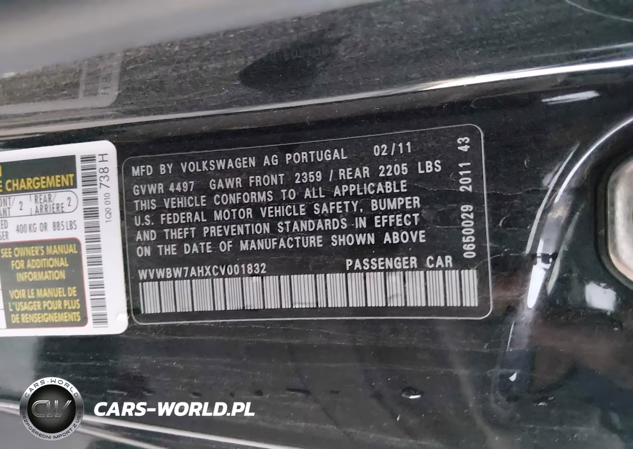 2012 Volkswagen Eos Komfort VIN:WVWBW7AHXCV001832 - 9