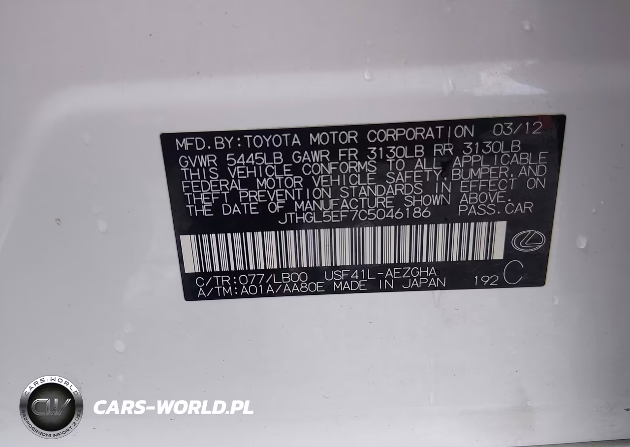 2012 Lexus Ls 460 L VIN:JTHGL5EF7C5046186 - 9