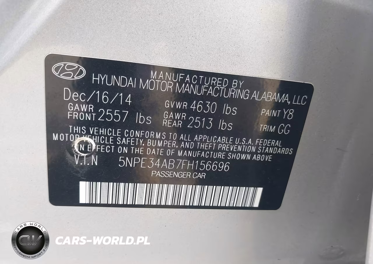 2015 Hyundai Sonata Sport 2.0T VIN:5NPE34AB7FH156696 - 9