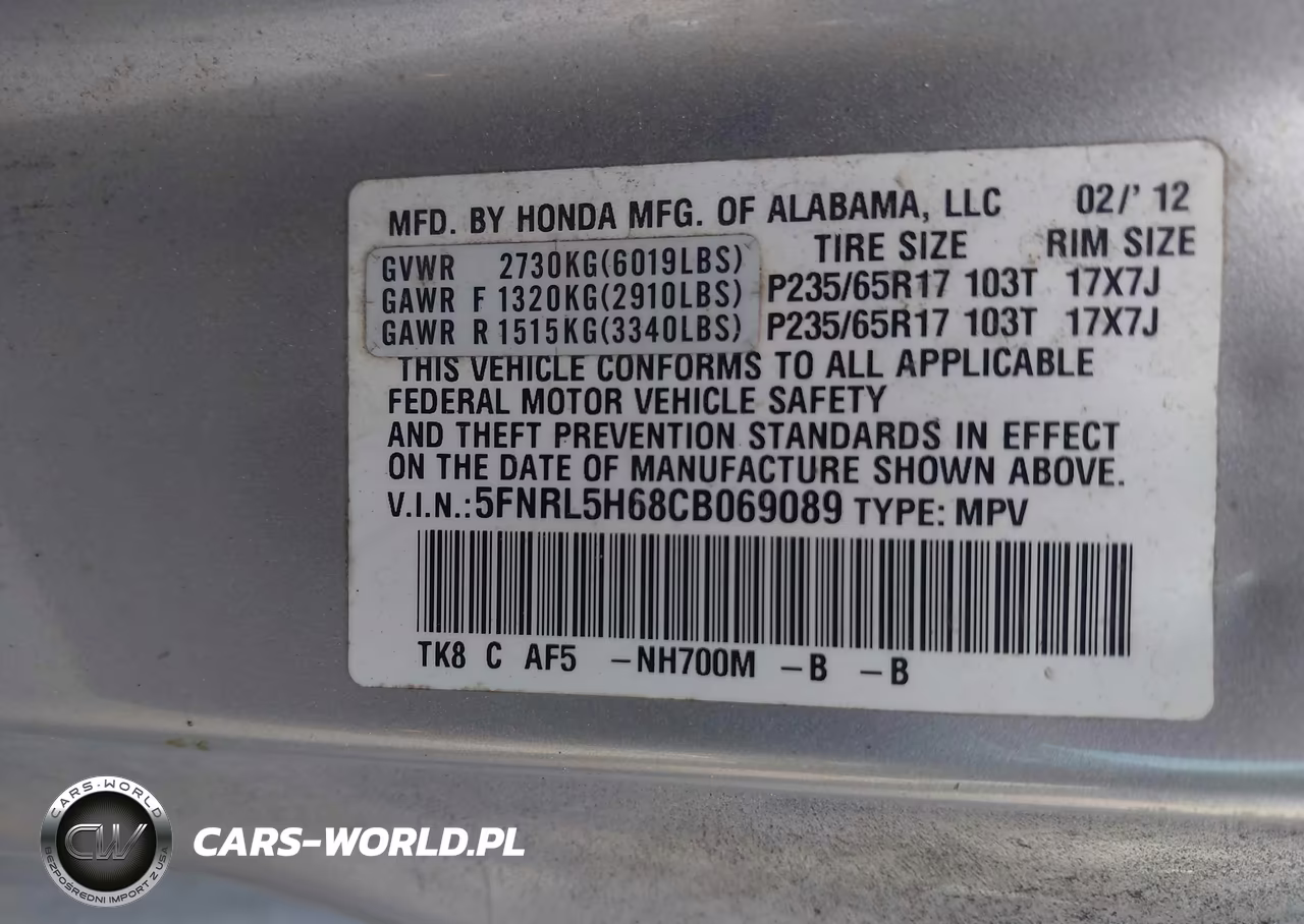 2012 Honda Odyssey Ex-L VIN:5FNRL5H68CB069089 - 9