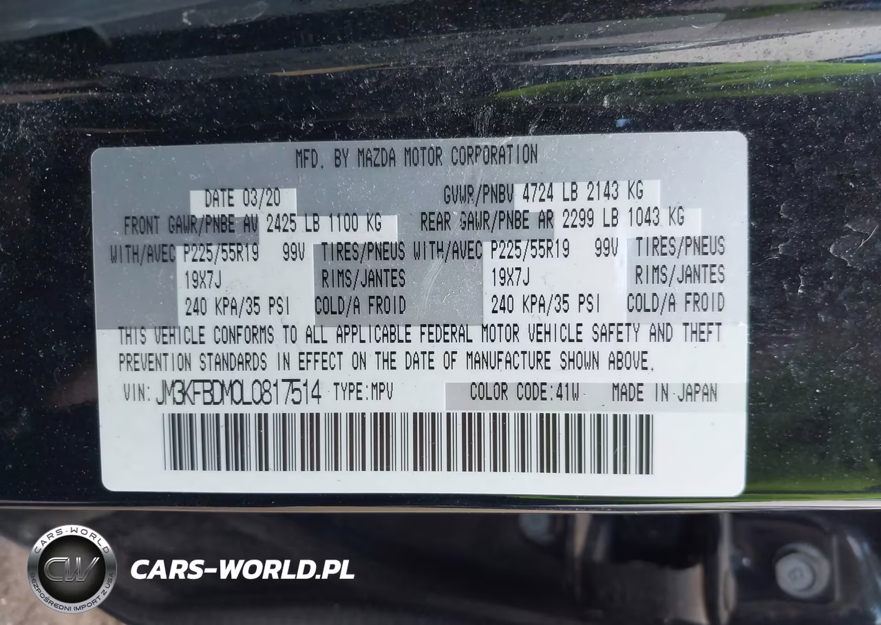 2020 Mazda Cx-5 Grand Touring VIN:JM3KFBDM0L0817514 - 9