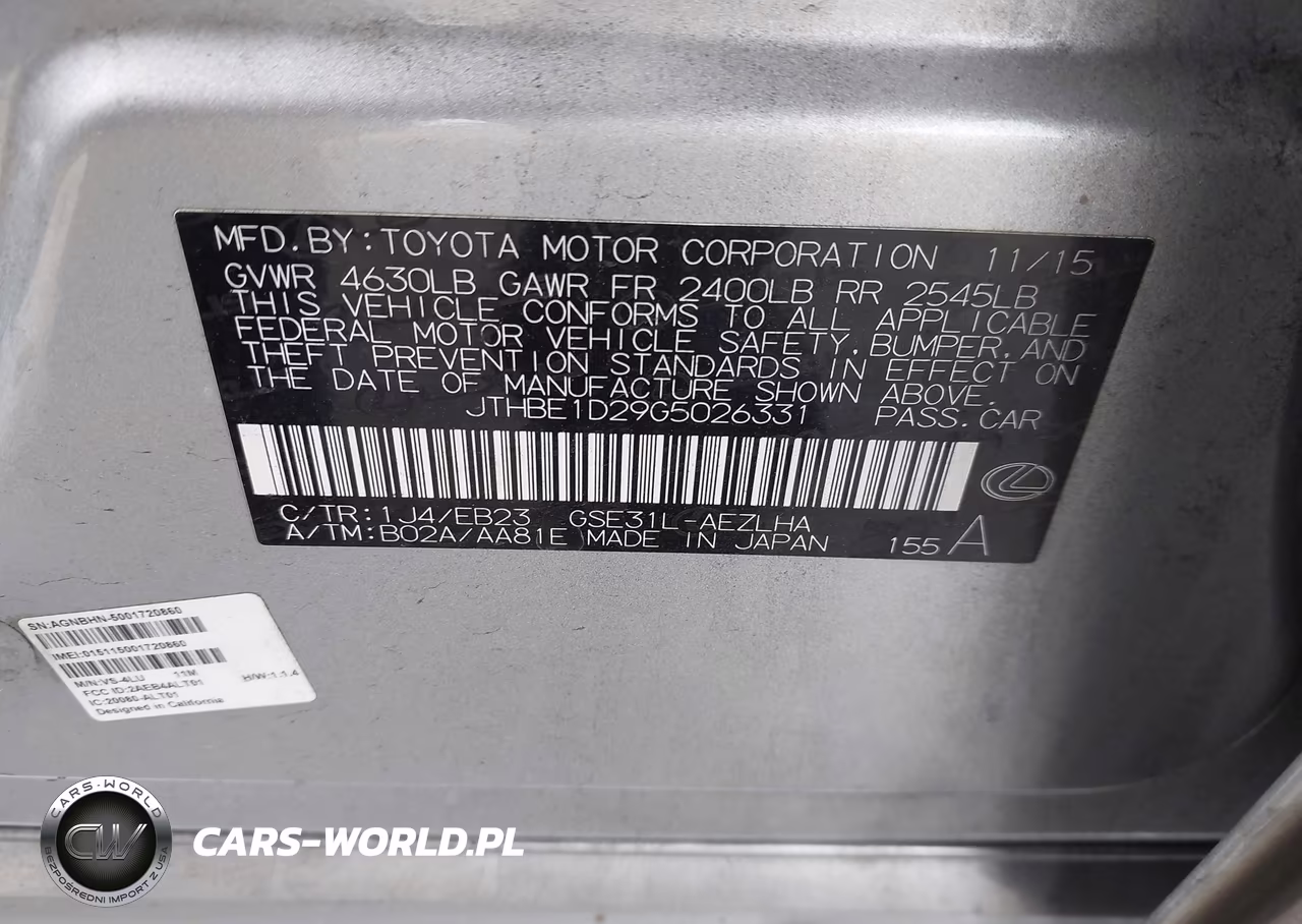 2016 Lexus Is 350 VIN:JTHBE1D29G5026331 - 9