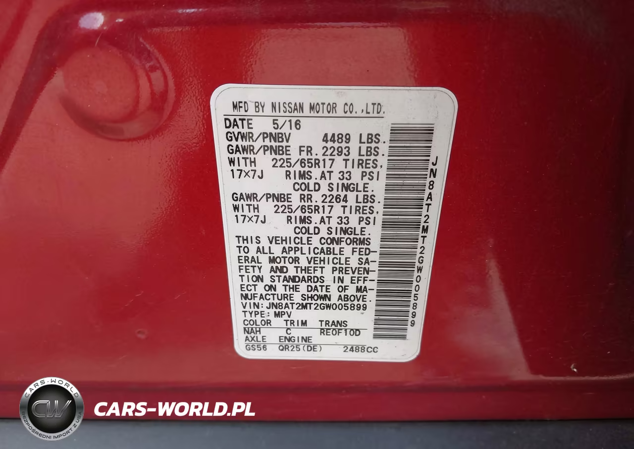 2016 Nissan Rogue S-Sl-Sv VIN:JN8AT2MT2GW005899 - 9