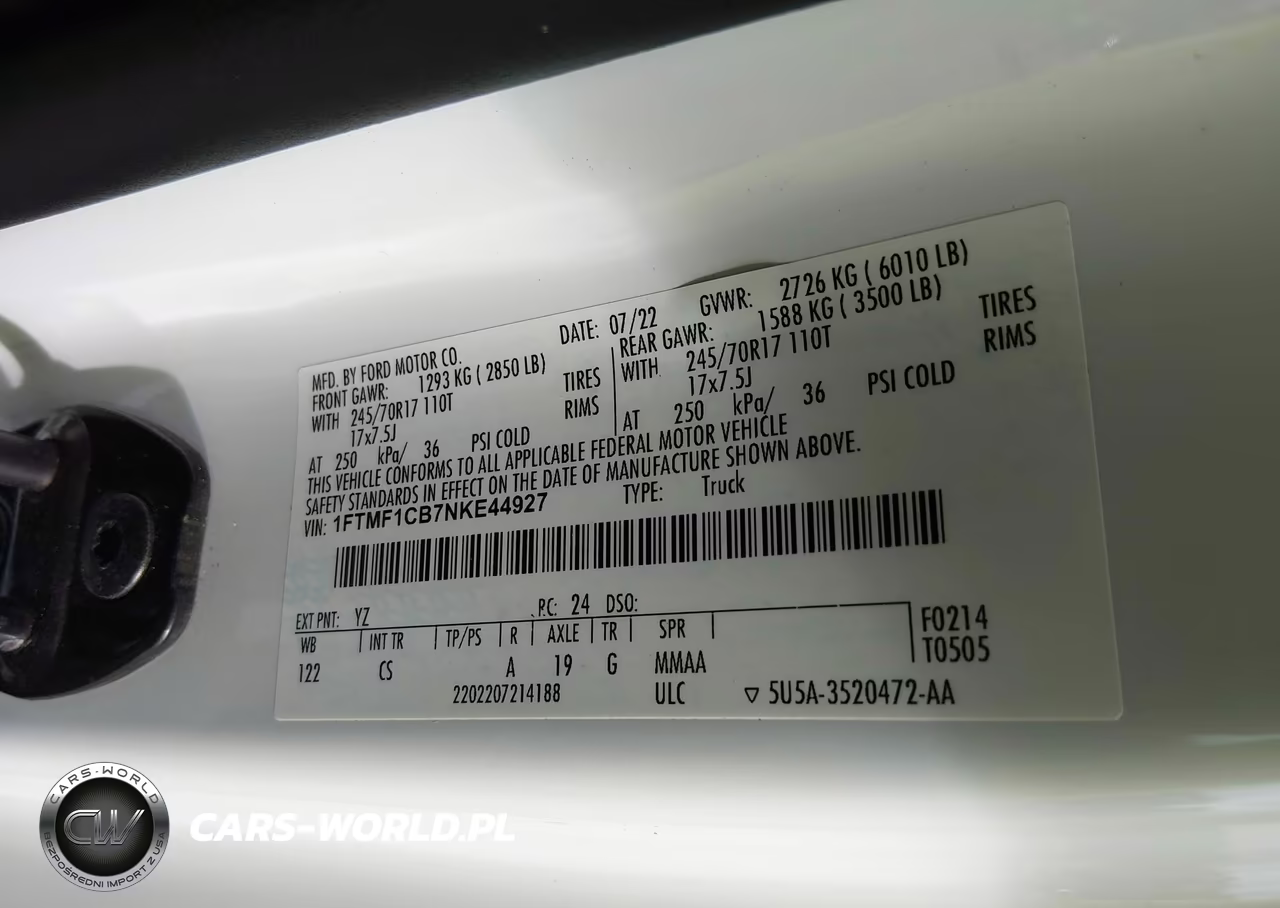 2022 Ford F-150 Xl VIN:1FTMF1CB7NKE44927 - 9