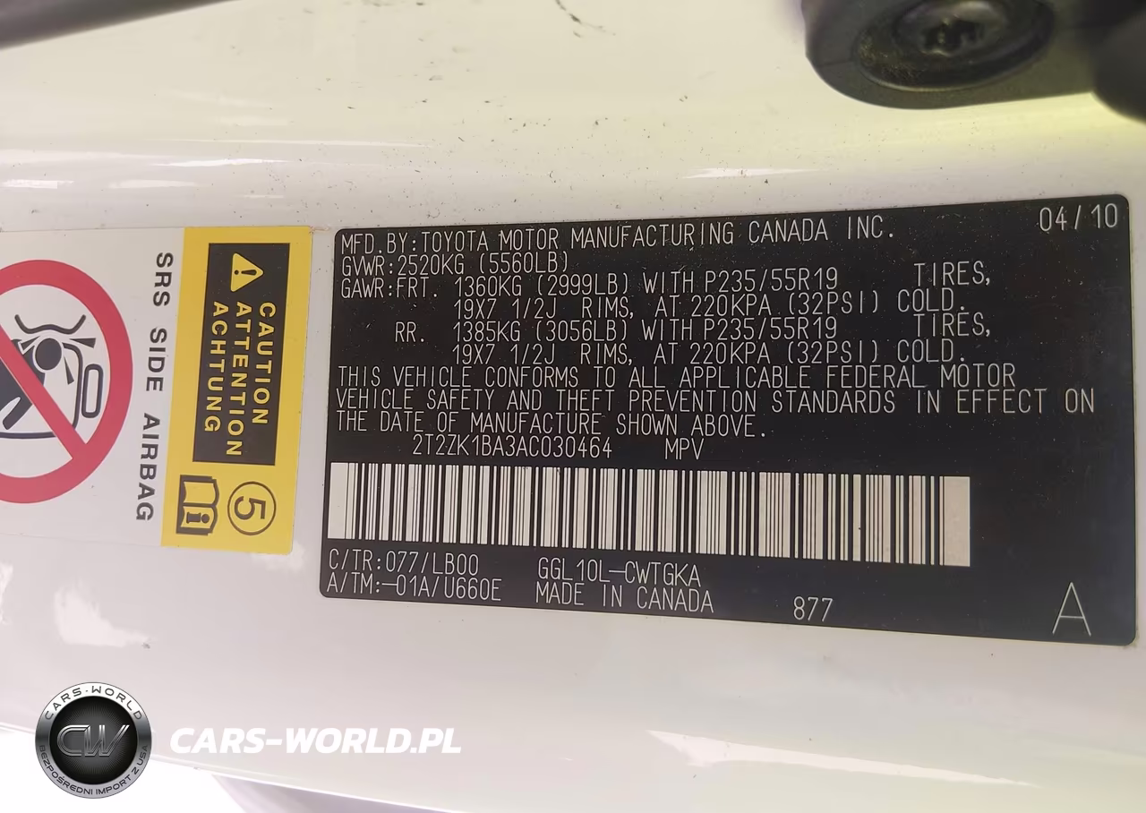 2010 Lexus Rx 350 VIN:2T2ZK1BA3AC030464 - 9