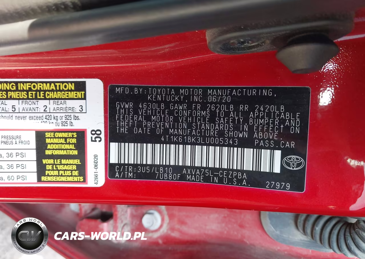 2020 Toyota Camry Xse Awd VIN:4T1K61BK3LU005343 - 9