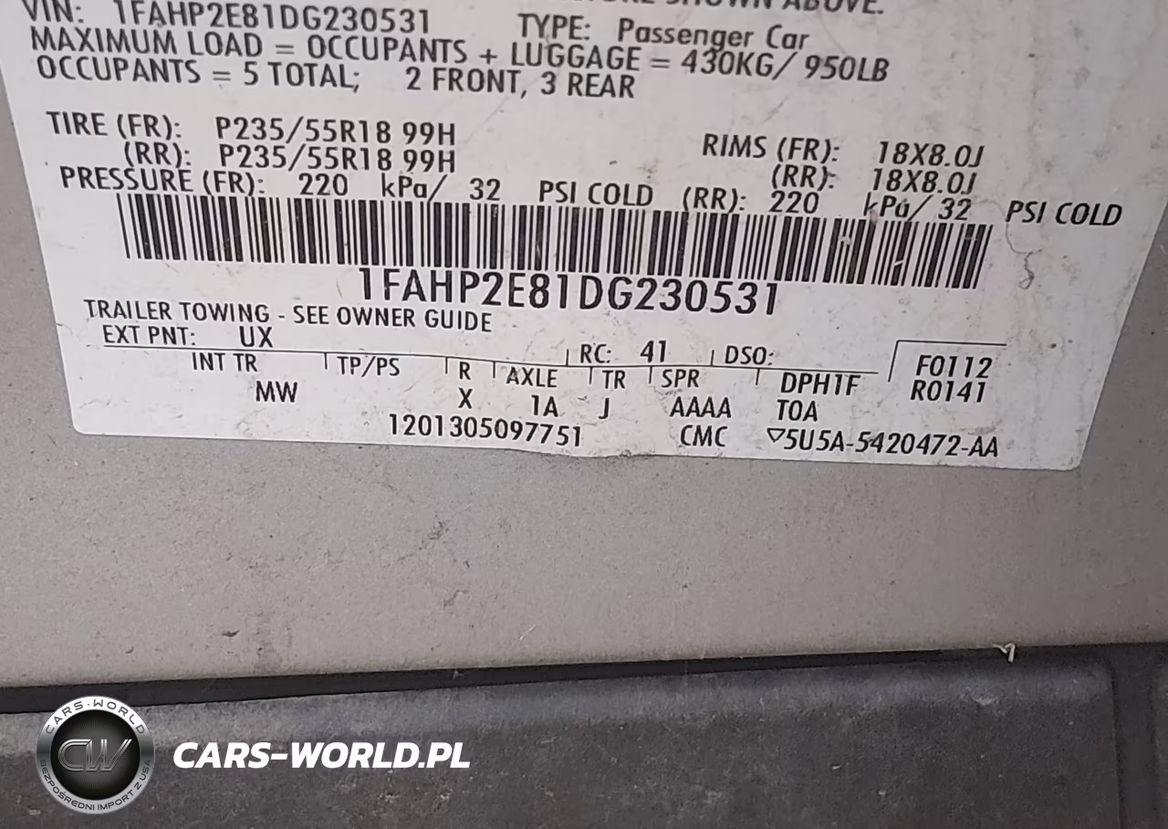 2013 Ford Taurus Sel VIN:1FAHP2E81DG230531 - 9
