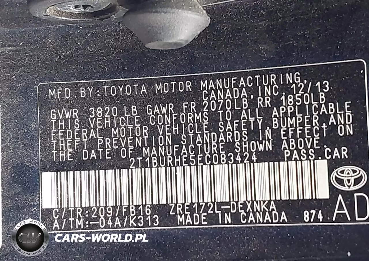 2014 Toyota Corolla Le VIN:2T1BURHE5EC083424 - 9