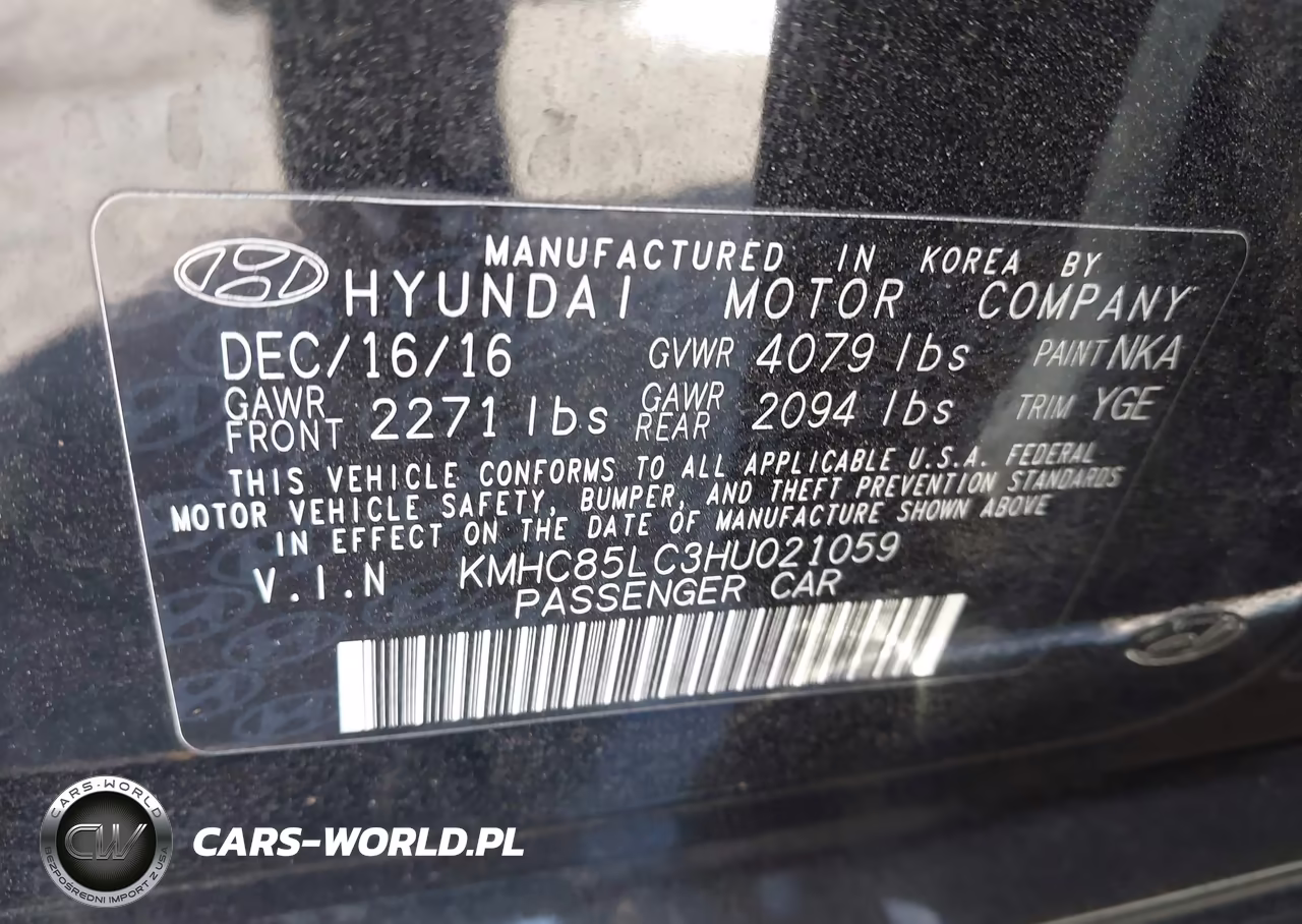 2017 Hyundai Ioniq Hybrid Limited VIN:KMHC85LC3HU021059 - 9