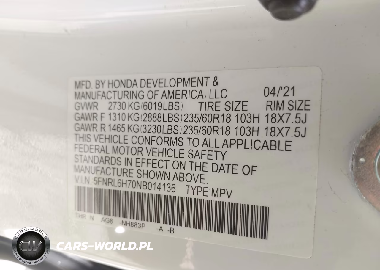 2022 Honda Odyssey Ex-L VIN:5FNRL6H70NB014136 - 9