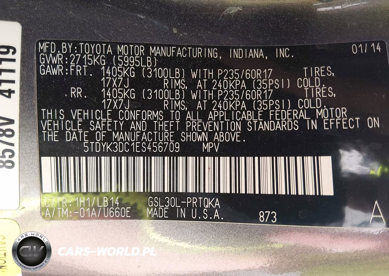 2014 Toyota Sienna Xle V6 8 Passenger VIN:5TDYK3DC1ES456709 - 9