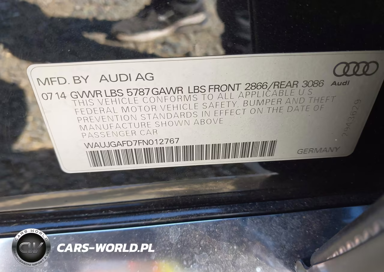 2015 Audi A8 3.0T VIN:WAUJGAFD7FN012767 - 9
