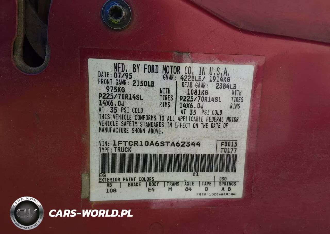 1995 Ford Ranger VIN:1FTCR10A6STA62344 - 9