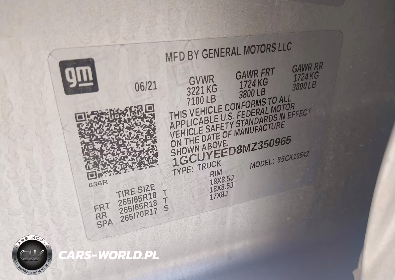 2021 Chevrolet Silverado 1500 4Wd Short Bed Rst VIN:1GCUYEED8MZ350965 - 9