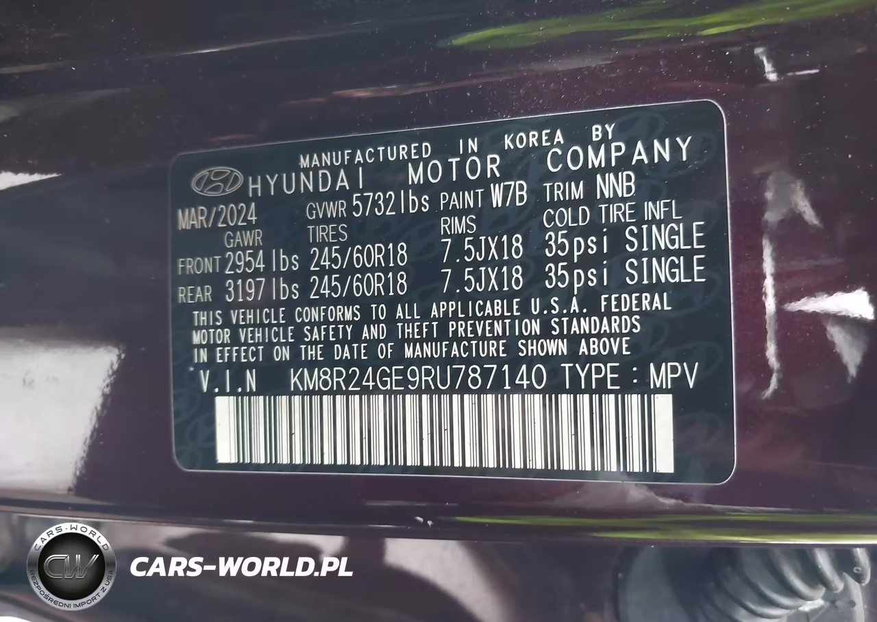 2024 Hyundai Palisade Sel VIN:KM8R24GE9RU787140 - 9
