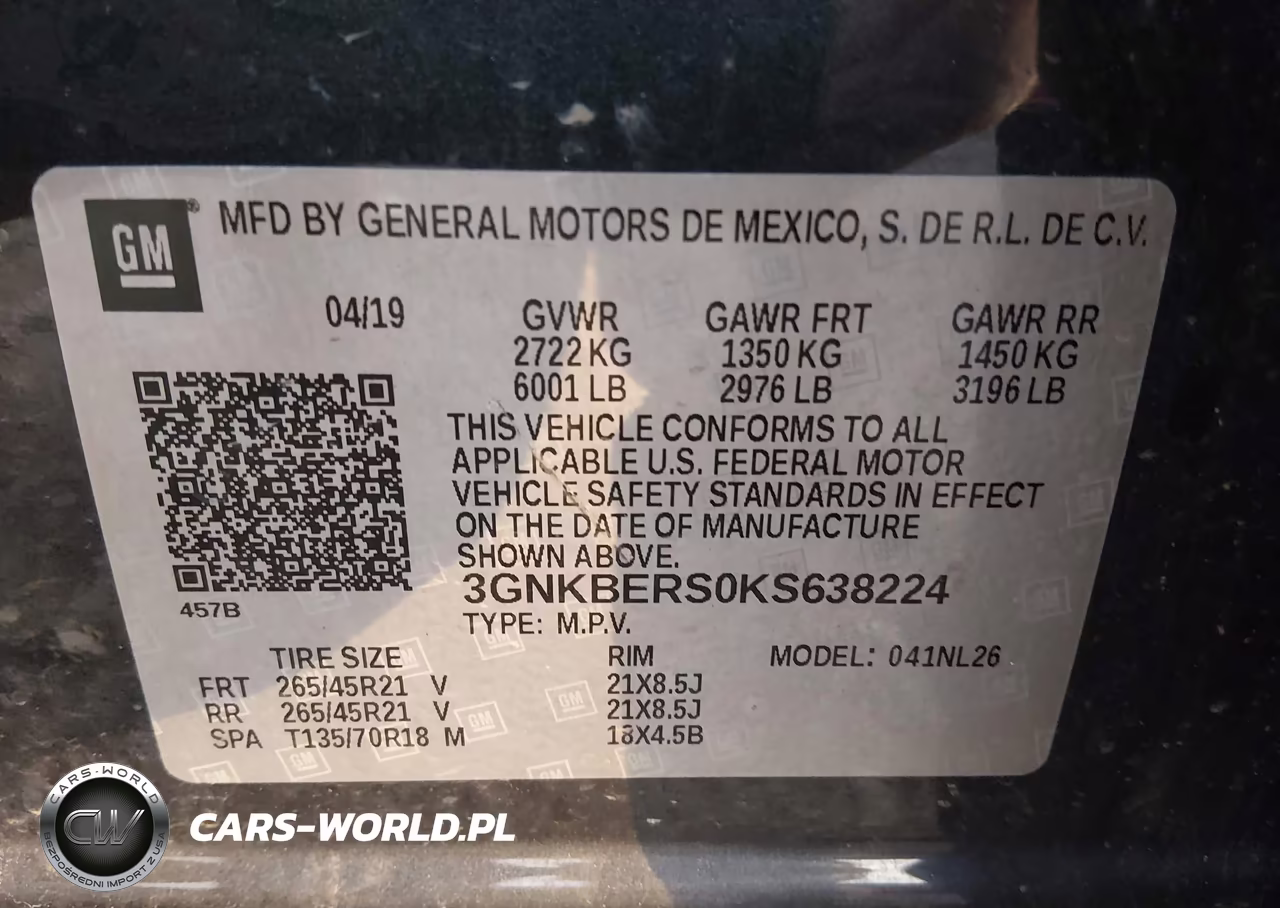 2019 Chevrolet Blazer Rs VIN:3GNKBERS0KS638224 - 9