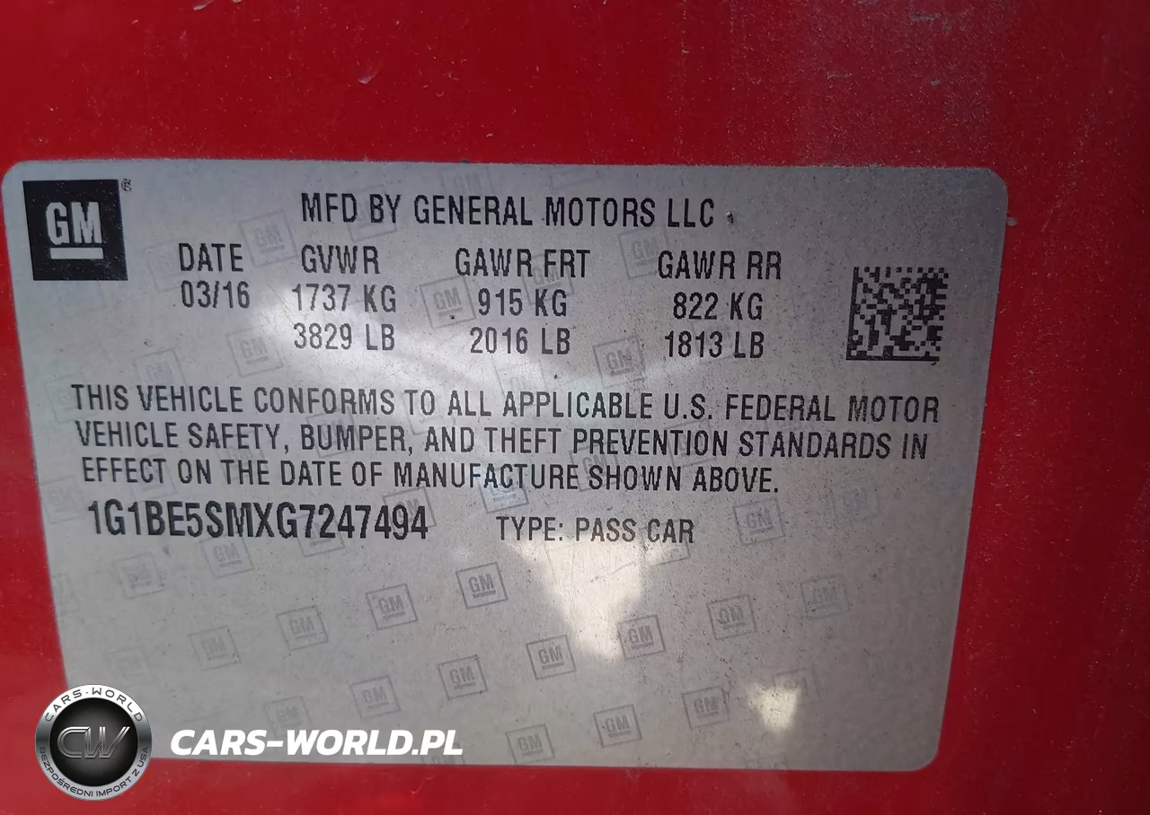 2016 Chevrolet Cruze Lt Auto VIN:1G1BE5SMXG7247494 - 9