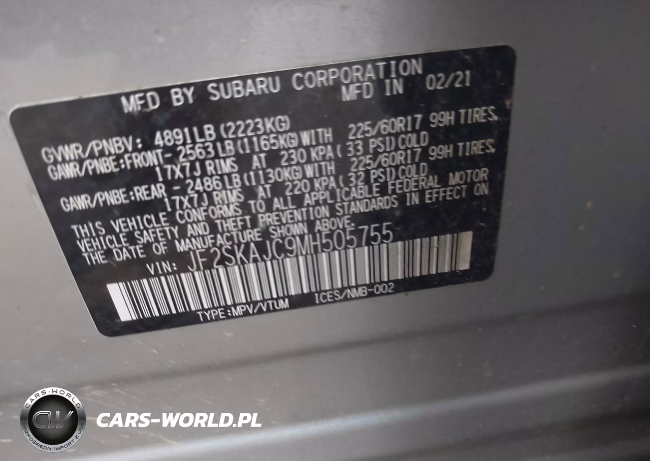2021 Subaru Forester Premium VIN:JF2SKAJC9MH505755 - 9